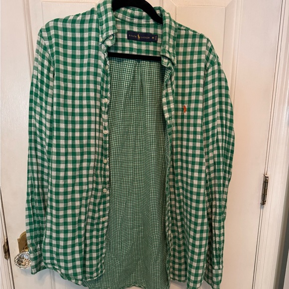 Ralph Lauren Men's Green Plaid Shirt - Picture 1 of 3